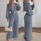Elegant V-Neck Wide-Leg Jumpsuit with Belt