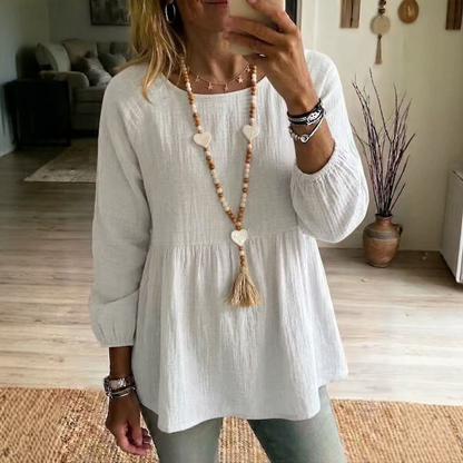 Løs babydoll-top i fritidsstil for kvinner