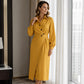 👗Midi-skjortekjole for damer med revers og lommer