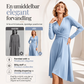 Elegant midi-kjole med V-hals for kvinner