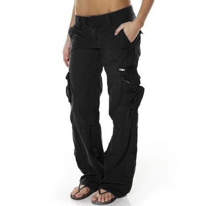 Vide cargobukser i vintagestil for kvinner