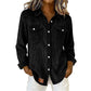 Uformell ribbet skjorte med knapper for kvinner