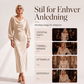 Elegant fløyelskjole med kragehals for kvinner
