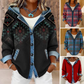 Hettejakke i patchwork-denim for damer