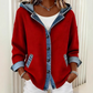 Hettejakke i patchwork-denim for damer
