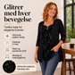 Dames topper med paljetter, sømløs to-delt look