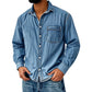 Menns retro vasket denimskjorte