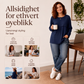 Damegenser med rund hals, teksturert lappeteppe-topp