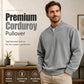 ✨ Men's Corduroy Quarter-Zip Pullover Sweatshirt | Casual Stand Collar Long Sleeve Top🔥