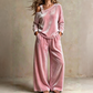Sett med off-shoulder-topp og vide bukser for kvinner