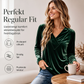 Dame casual langermet genser med V-hals