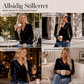 Dame casual langermet genser med V-hals