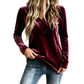 Dame casual langermet genser med V-hals