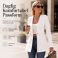 Dameblazer med V-hals og én knapp