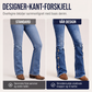 Høytsittende slitte flare-jeans for kvinner