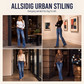 Høytsittende slitte flare-jeans for kvinner