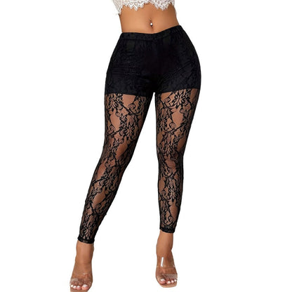 Dame Sexy Gjennomsiktige Blonde Mesh-bukser