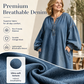 🛒 Handlevogn til halv pris! Maxikjole i denim med lange lantern-ermer for kvinner