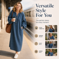 🛒 Handlevogn til halv pris! Maxikjole i denim med lange lantern-ermer for kvinner