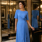 Elegant midi-kjole for kvinner med justerbar midjebånd