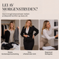 Dame langermet jumpsuit med V-hals og belte