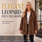 Stilig leopardmønstret pelsjakke i imitert pels for kvinner