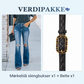 Damejeans med høy midje, slitt design og utvidede ben