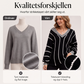 Dame løstsittende uformell strikket genser med V-hals og striper