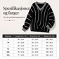 Dame løstsittende uformell strikket genser med V-hals og striper