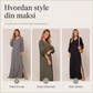 Elegant maksikjole med splitt