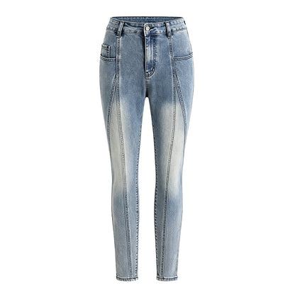Skinny-jeans med høy midje for kvinner som gir en slankende effekt