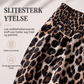 Damebukser med leopardmønster og høy midje