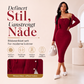 Kvinner ribbet strikket bodycon-kjole med kort cardigan