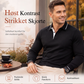 Langermet genser for menn med kontrastkrage