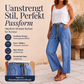 Damelodde jeans med vertikale striper og strekk