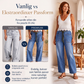 Damelodde jeans med vertikale striper og strekk