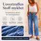 Damelodde jeans med vertikale striper og strekk