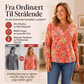 Elegant topp med blomsterprint og V-hals for kvinner