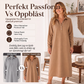Kjole i strikket sweatshirt-stoff for kvinner, lange ermer