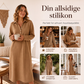 Kjole i strikket sweatshirt-stoff for kvinner, lange ermer