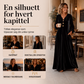Elegant fløyels-makskjole for kvinner med volangermer