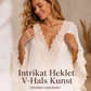 Sommer blonderekjole med V-hals og løs passform for kvinner