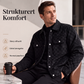 Jakke i semsket skinn for menn med rutemønster