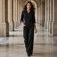 Dame vidbeinet cargo-jumpsuit