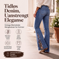 Høytaljede utsvingte jeans for kvinner