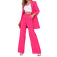 Elegant blazer- og rettbuksesett for kvinner