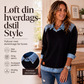 Damegensere med lange ermer og denim-lappeteknikk