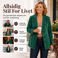 Dameskinnblazer i semsket skinn