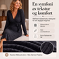 Elegant ribbet strikket kjole med V-hals og sløyfeomslag for kvinner