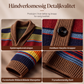 Strikket cardigan-genser med sjalskrage og striper for menn